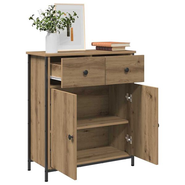 vidaXL Sideboard Artisan Oak Engineered wood, glass Medium Sideboard
