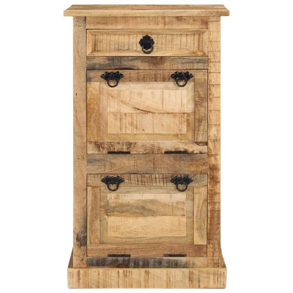 vidaXL Shoe Cabinet Natural wood Solid rough mango wood Compact