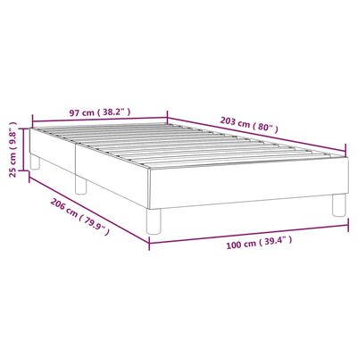vidaXL Box Spring Bed Frame Dark Gray 39.4"x79.9" Twin XL Fabric