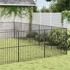 vidaXL Dog Playpen Black Galvanized steel Large Durable Dog Playpen
