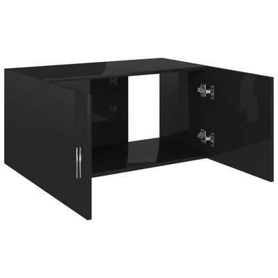 vidaXL Wall Mounted Cabinet High Gloss Black 31.5"x15.4"x15.7" Chipboard