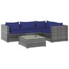vidaXL Garden Lounge Set Grey PE Rattan, Powder-Coated Steel, Plastic, Glass