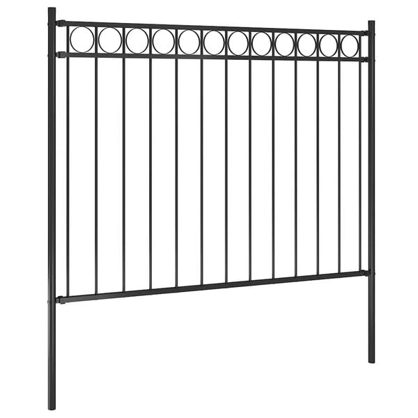 vidaXL Garden Fence Steel 5.9 ft x 3.3 ft Black