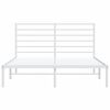 vidaXL Bed Frame White Powder-Coated Steel Full Bed Frame Rectangular