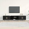 vidaXL TV Cabinet Black Oak 70.87 x 12.40 x 15.75 in Engineered Wood