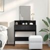 vidaXL Dressing Table Black Engineered wood, glass 31.5 x 16.1 x 56.9 in