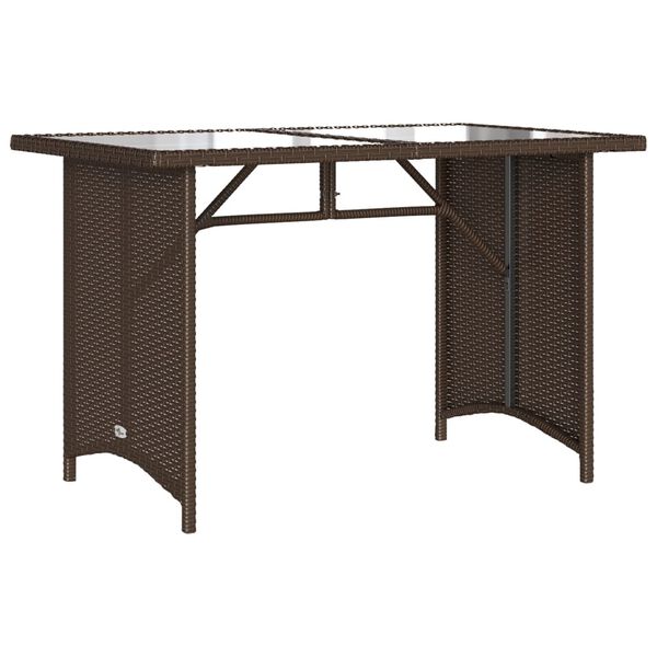 vidaXL Garden Table Brown PE Rattan 43.3 x 26.8 in