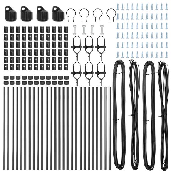 vidaXL Fence Post Other 26 pcs Grey 1.26 x 1.26 x 47.24 in Steel