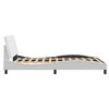 vidaXL Bed Frame with LED without Mattress "Zadar" White 53.9"x74.8"