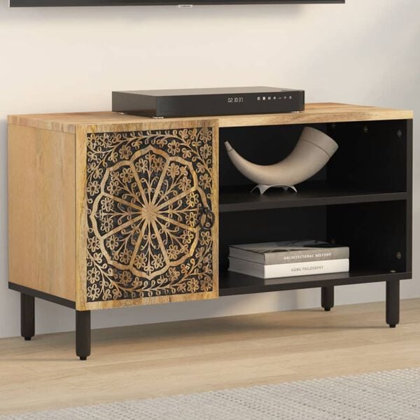 vidaXL TV Cabinet Brown Solid mango wood, iron TV Stand Rectangular