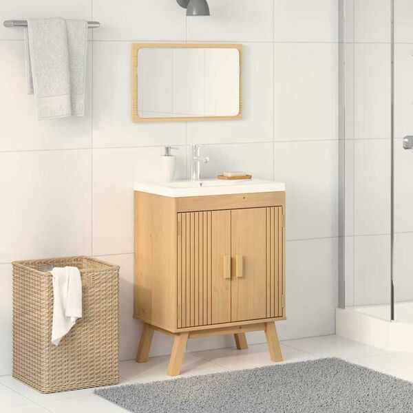 vidaXL Base Cabinet with Shelf Olden Brown 23.62 x 15.75 x 31.50 in