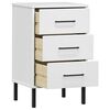 vidaXL Bedside Cabinet White Solid pine wood, Metal Bedside Cabinet