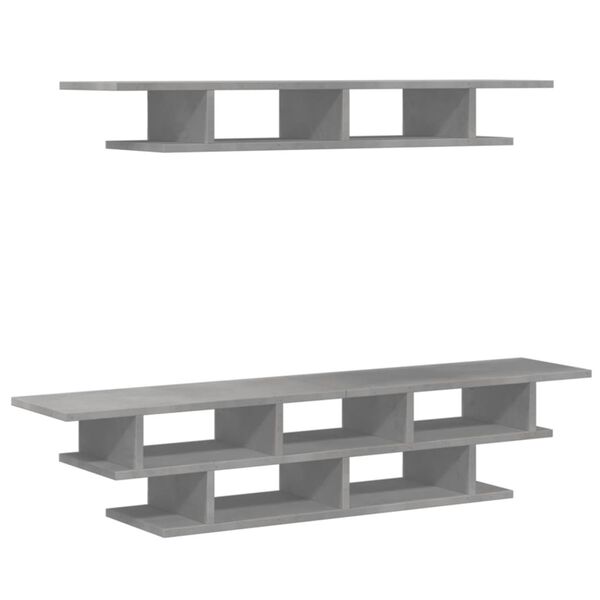 vidaXL TV Wall Unit Concrete gray Engineered wood TV Wall Unit