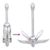 vidaXL Folding Anchor Silver 8.8 lb Hot Dip Galvanized Cast Iron