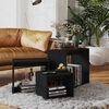 vidaXL Nesting Table Set of 3 Black Engineered wood Small Stackable