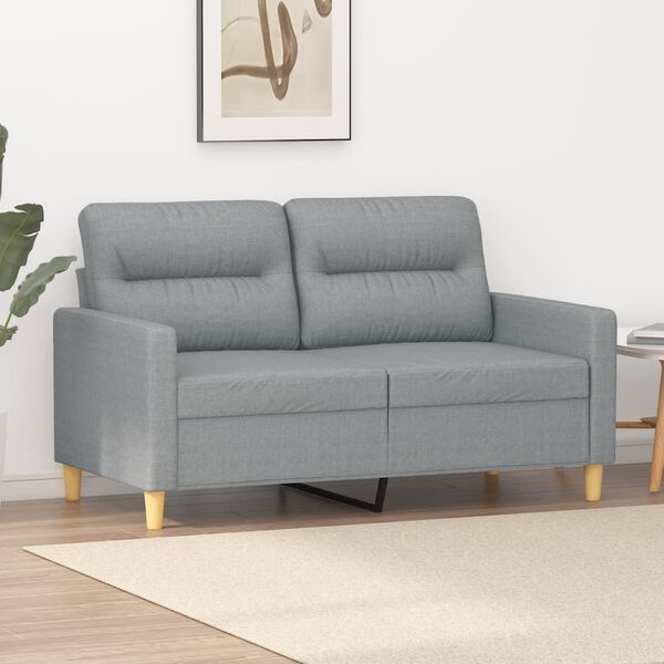 vidaXL 2-seater Sofa Light Grey Fabric (100% polyester), metal, textilene