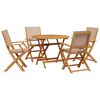 vidaXL Garden Dining Set Taupe Solid Acacia wood, Fabric (100% polyester)