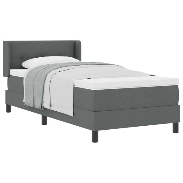 vidaXL Box Spring Bed with Mattress Dark gray 39.4" x 78.7
