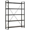 vidaXL Bookcase Black Solid mango wood, Powder-coated steel