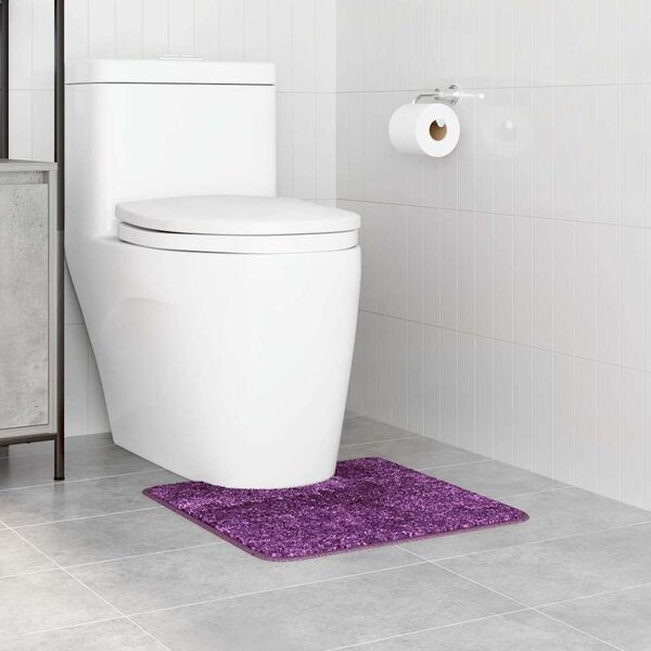 vidaXL Anti-slip Bath Mat with Toilet Cut Purple 19.7" x 19.7" PP