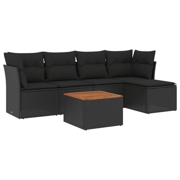 vidaXL Garden Sofa Set Black