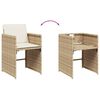 vidaXL Garden Chair Set of 4 Beige Poly Rattan, Powder-Coated Steel