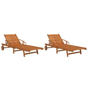 vidaXL Sun Loungers 2 pcs Solid Wood Acacia