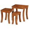 vidaXL Nesting Table Brown with a honey touch finish Solid acacia wood