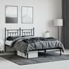 vidaXL Bed Frame Black Steel 55x79 in Bed Frame Rectangular