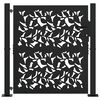vidaXL Garden Gate Black 39.4x39.4" Steel Leaf Design