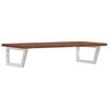 vidaXL Basin Shelf Dark brown with white brackets Solid oak, Steel Medium