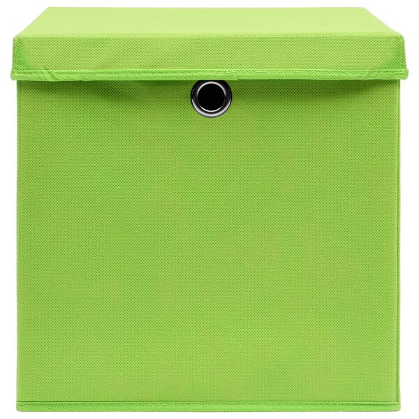 vidaXL Storage Box Set of 10 Green Non-woven fabric (100% polyester)