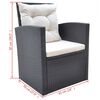 vidaXL Garden Table And Chair Black and Cream White