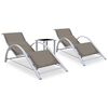 vidaXL Sun Lounger Taupe Textilene, Aluminum, Steel Standard