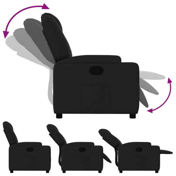 vidaXL Recliner Chair Black Fabric