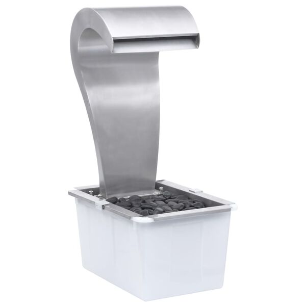 vidaXL Garden Fountain Silver Brushed Stainless Steel (SS 304) Standard