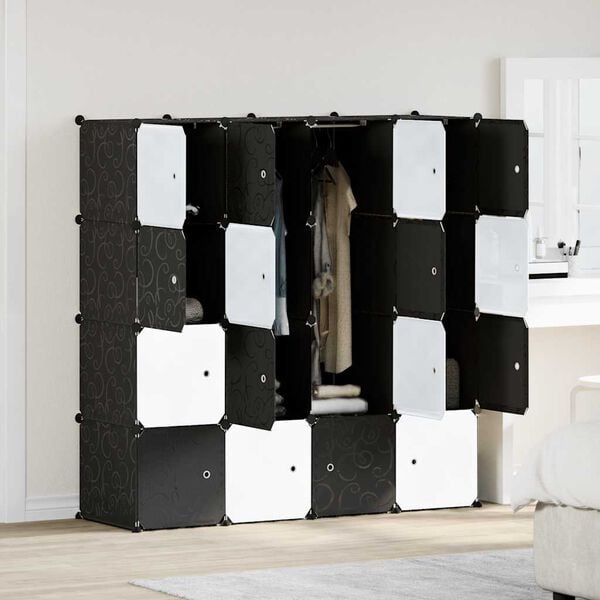 vidaXL Storage Cube Organizer Black and White Polypropylene