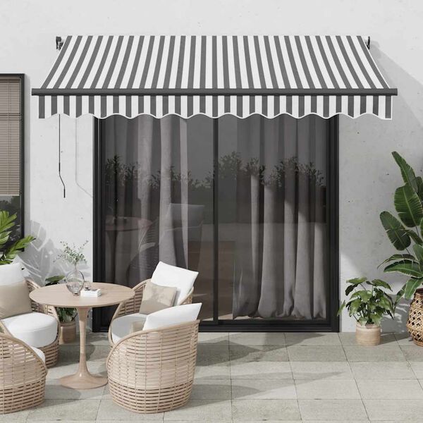 vidaXL Retractable Awning Anthracite and white