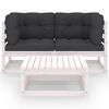 vidaXL Garden Lounge Set White Solid pinewood Compact Modular
