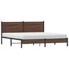 vidaXL Bed Frame Brown oak Steel, engineered wood Super King Bed Frame