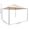 vidaXL Gazebo Beige Steel frame, Oxford fabric 13.1 x 13.1 x 9.8 ft
