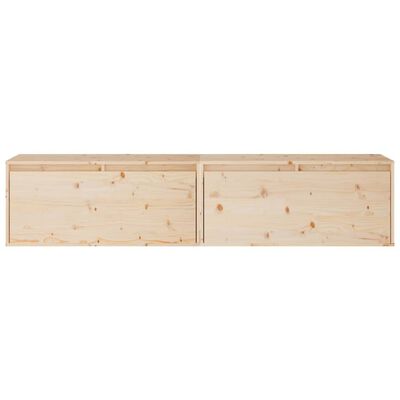 vidaXL Wall Cabinets 2 pcs 31.5"x11.8"x13.8" Solid Wood Pine