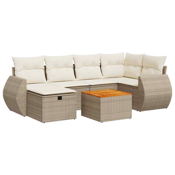 vidaXL Garden Sofa Set Beige & Cream White