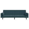 vidaXL Sofa Bed Blue Velvet (100% polyester), wood, plastic 2-seater