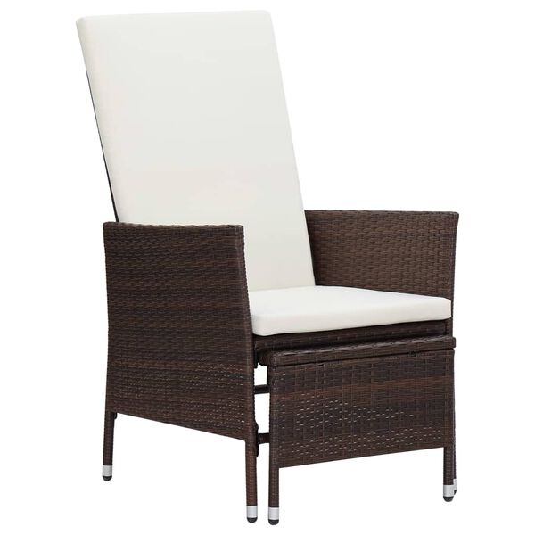 vidaXL Garden Lounge Set Brown and Cream White