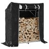 vidaxL Firewood Rack with Rain Cover 39.6"x15.9"x43.5" Galvanized Steel