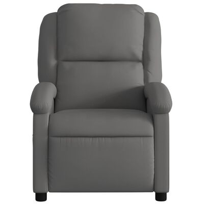 vidaXL Recliner Chair Gray Real Leather