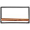 vidaXL Wall Shelf Set of 2 Natural wood, Black Solid acacia wood, Steel