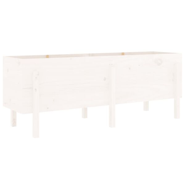 vidaXL Garden Raised Bed White Solid Pine Wood Large Planters