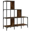 vidaXL Bookcase Smoked Oak Engineered Wood, Metal 36.2x11.8x40.2 in